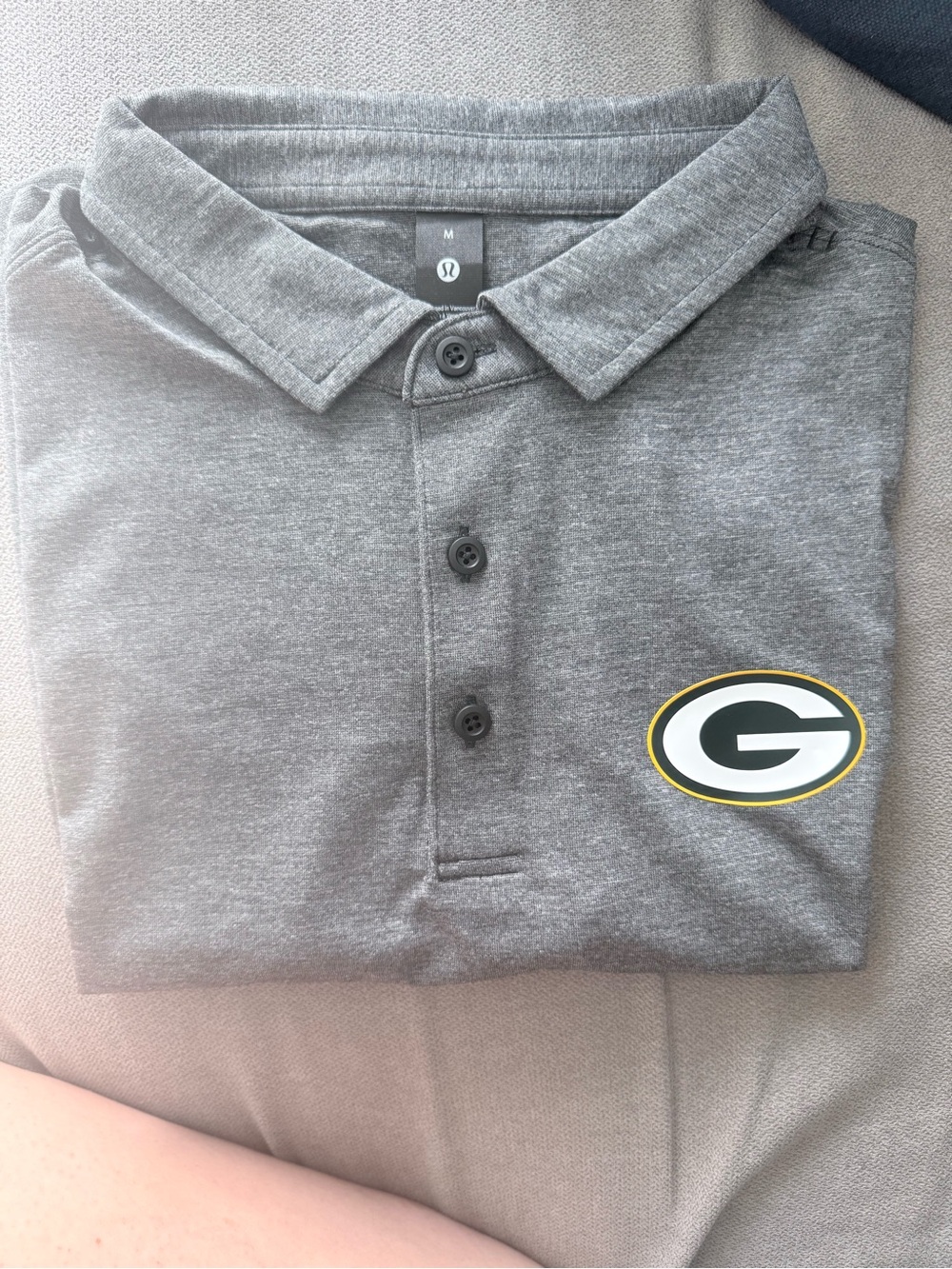 lululemon Men’s Grey Polo with Green Bay Packers Logo